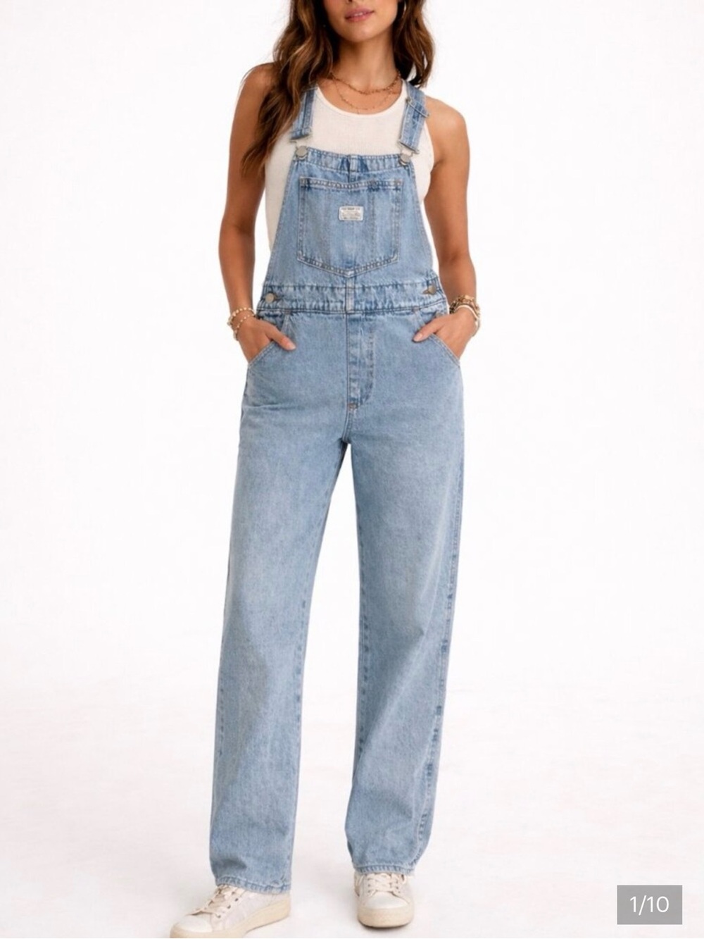 Levi's Two Horse Brand Vintage Denim Overalls, Medium Wash XS